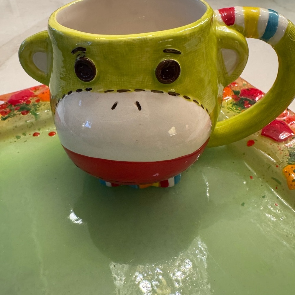Pier 1 Vibrant Monkey Mug
